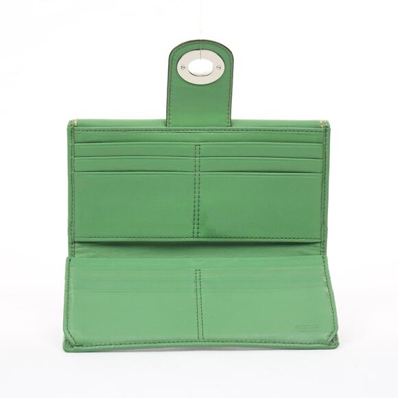 Coach Vintage Green Leather Turnlock Wallet - Picture 6 of 10